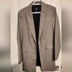 Jones New York Classic Gray Plaid Blazer